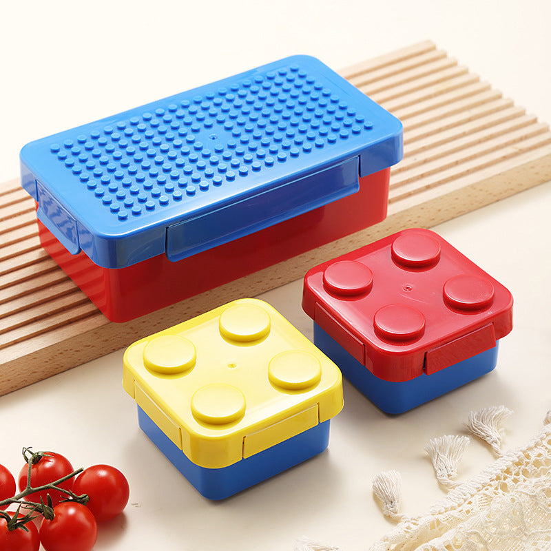 Creative DIY Puzzle Students Building Blocks Bento Lunch Box Children's Fun Lunch Box Tableware Set Salad Fruit Box